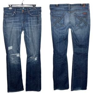7 For All Mankind Flynt Distressed Bootcut Jeans Sz 29